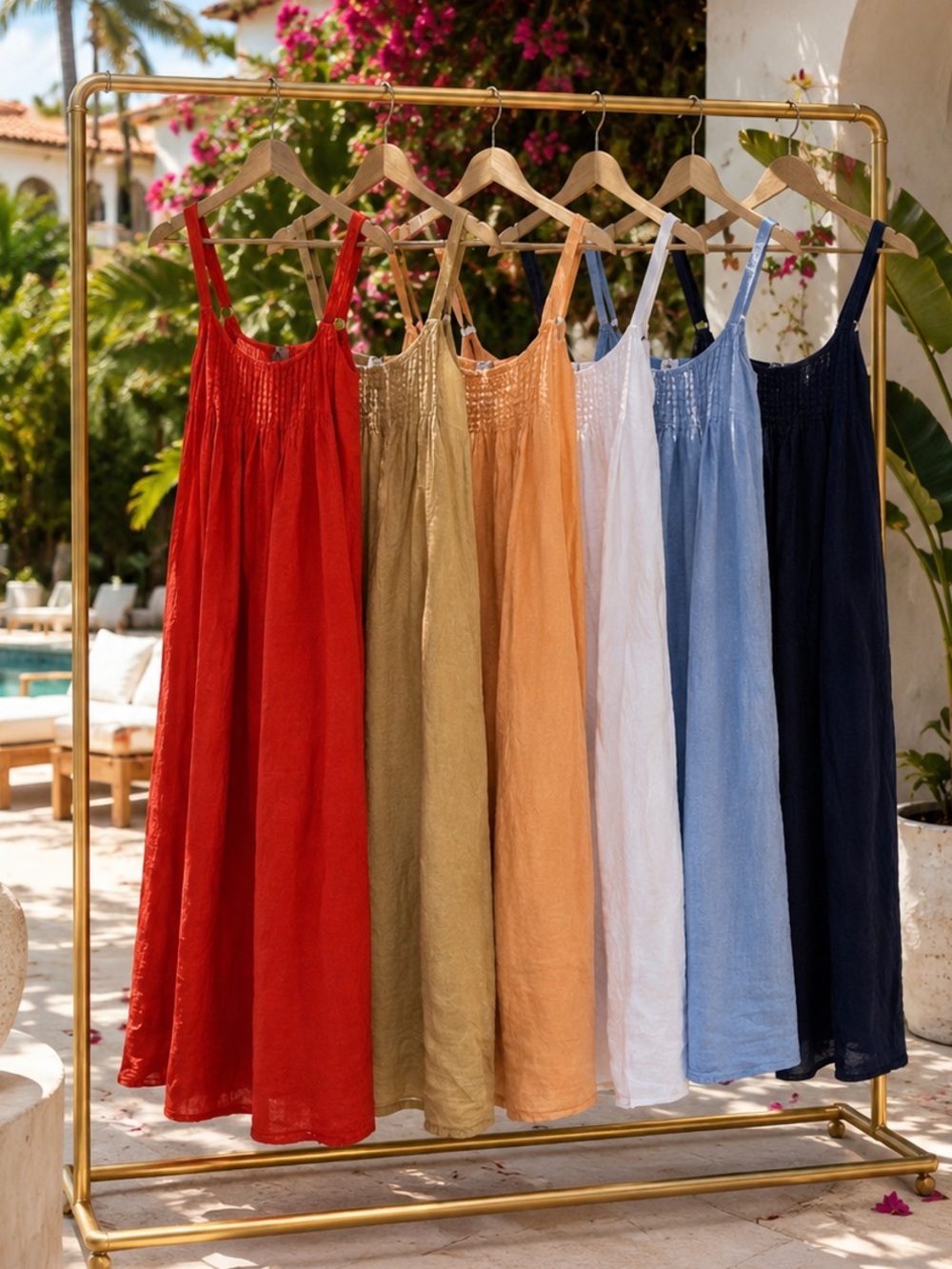 Made in Italy Linen Sleeveless Maxi Dress - OS